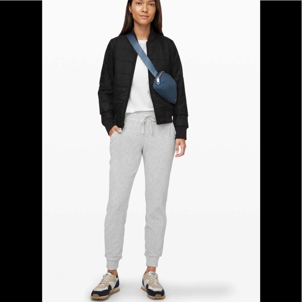 Lululemon Warm Down Joggers, Cotton Terry Velour, Light Heather Core Grey